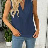 Carina™ - Elegante Bluse mit gerafftem V-Ausschnitt