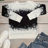 Nele - Warmes Winter Top Mit Schneekatzen Print
