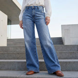 Retro Hochtaillierte Weite Jeans für Damen