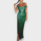 Natja - Maxikleid Brillante mit Schulterfreies Design