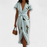 Satin Wickelkleid