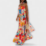 Harlow - Maxikleid mit floralem Muster und schulterfreien Trägern