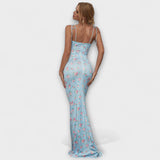 Thalia - Tanzkleid mit floralem Muster und gebundenen Trägern