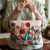Gepolsterte Tasche - Tulpen Garten
