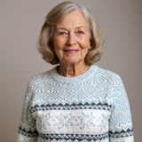 Vintage Icelandic pullover in pale blue heather with white fair isle panel and dark band