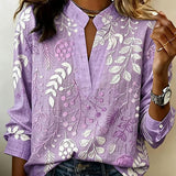 Eleni™ | Bluse mit floralem Druck und hohem Kragen
