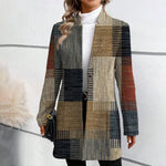Myrthe™ women's multicolor plaid blazer with button front and notched lapels