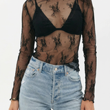 MARYAM™ - Einfarbiger Spitzenoberteil & Jumpsuit Ensemble mit Taschen