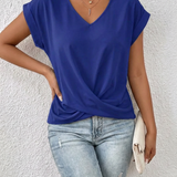 Sarah™ - Lässiges T-Shirt mit V-Ausschnitt