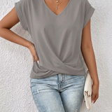 Sarah™ - Lässiges T-Shirt mit V-Ausschnitt