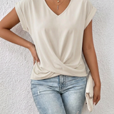 Sarah™ - Lässiges T-Shirt mit V-Ausschnitt