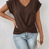 Sarah™ - Lässiges T-Shirt mit V-Ausschnitt