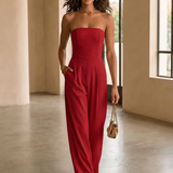 Elena | Damen Jumpsuit mit Spaghettiträgern und weitem Bein
