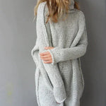 Women’s plus-size gray pullover sweater with high neck, cable-knit texture, long sleeves