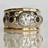 Vintage-Ring mit Gold- und Zirkonia-Einlage