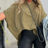 Isabelle™ - Oversized T-Shirt mit Nieten