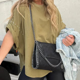 Isabelle™ - Oversized T-Shirt mit Nieten
