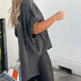 Isabelle™ - Oversized T-Shirt mit Nieten