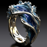 Retro-Goldring mit Wellen-Design