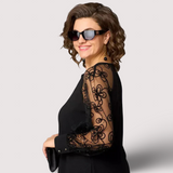 Helena | Schwarzes Kleid mit Spitze