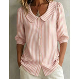 Damen gestreiftes Hemd mit Knöpfen