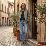 Vivara™ – Vintage-inspirierte, cropped Straight Leg Jeans mit Fransen