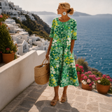 Elena | Luftiges Floral-Midi-Kleid