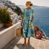Elena | Luftiges Floral-Midi-Kleid