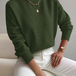 Donna™ classic turtleneck sweater, dark green, ribbed cuffs and hem.