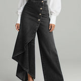 Stylische Damen High-Waisted Weitbein Jeans mit Relaxed Fit