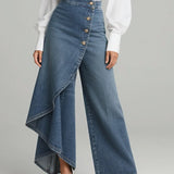 Stylische Damen High-Waisted Weitbein Jeans mit Relaxed Fit