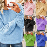 Soft knit pullover in multiple colors (blue, pink, tan, black, purple, green)