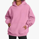 Eva™ hooded pullover sweatshirt, pink, front kangaroo pocket