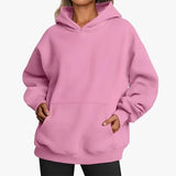 Eva™ hooded pullover sweatshirt, pink, front kangaroo pocket