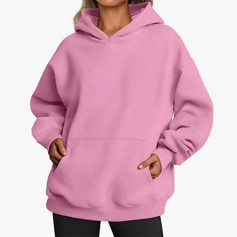 Eva™ hooded pullover sweatshirt, pink, front kangaroo pocket