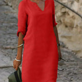 Lola - Lässiges V-Ausschnitt-Kleid