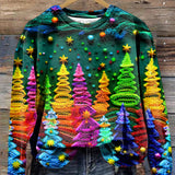 Damen Weihnachtsbaum-Print Langarm-Sweatshirt