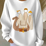 Damen Weihnachts-Jesu-Geburts-Sweatshirts