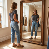 Retro kurze gerade Jeans für Frauen