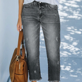 Retro kurze gerade Jeans für Frauen