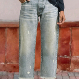 Retro kurze gerade Jeans für Frauen