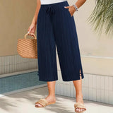 Weite Capri-Hosen für Damen mit praktischen Taschen
