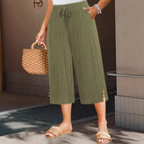 Weite Capri-Hosen für Damen mit praktischen Taschen