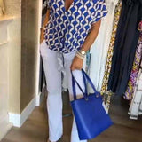 Bella™ - Lässiges Top mit Print und V-Ausschnitt