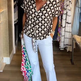 Bella™ - Lässiges Top mit Print und V-Ausschnitt