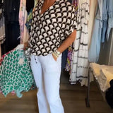 Bella™ - Lässiges Top mit Print und V-Ausschnitt