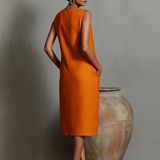 Silvia – Ärmelloses Kleid mit Rundhalsausschnitt und Seitentaschen