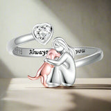 Anne™ - Ring mit Hundemotiv (Rosa)
